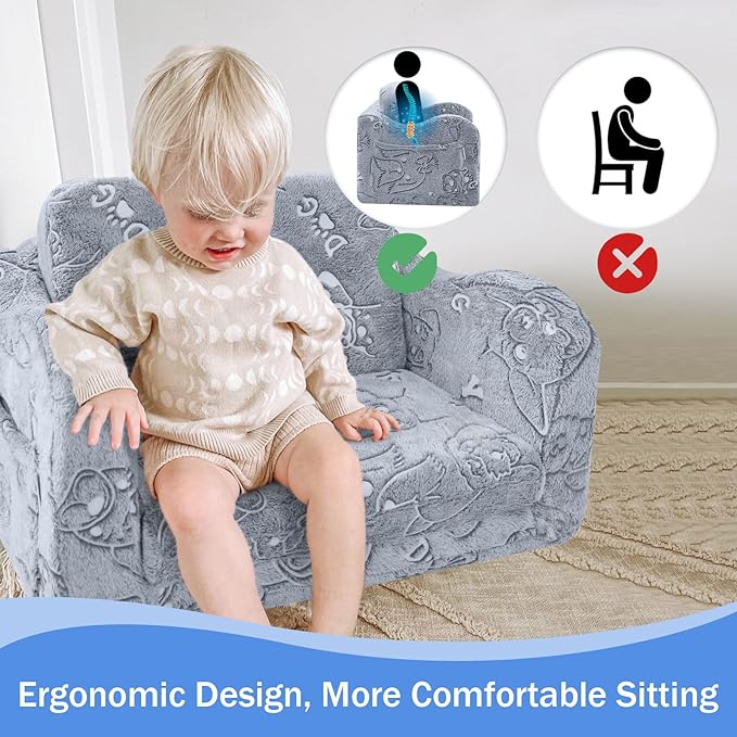 Kids Fold-Out Sofa with Blanket – 9 Styles