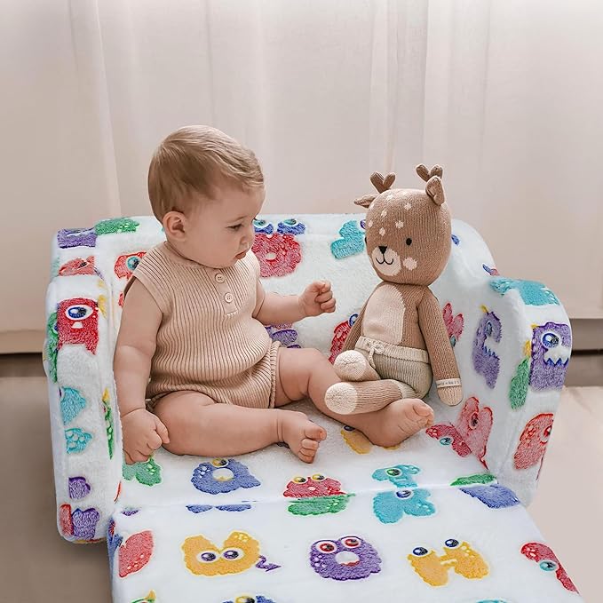 Kids Fold-Out Sofa with Blanket – 9 Styles