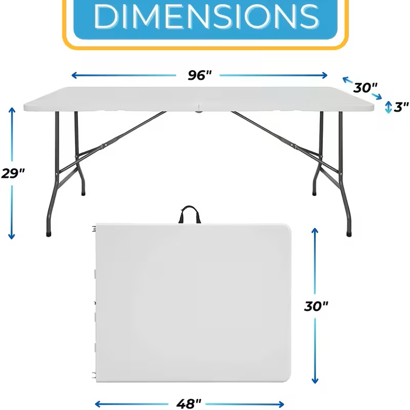4FT/6FT Portable Plastic Folding Table