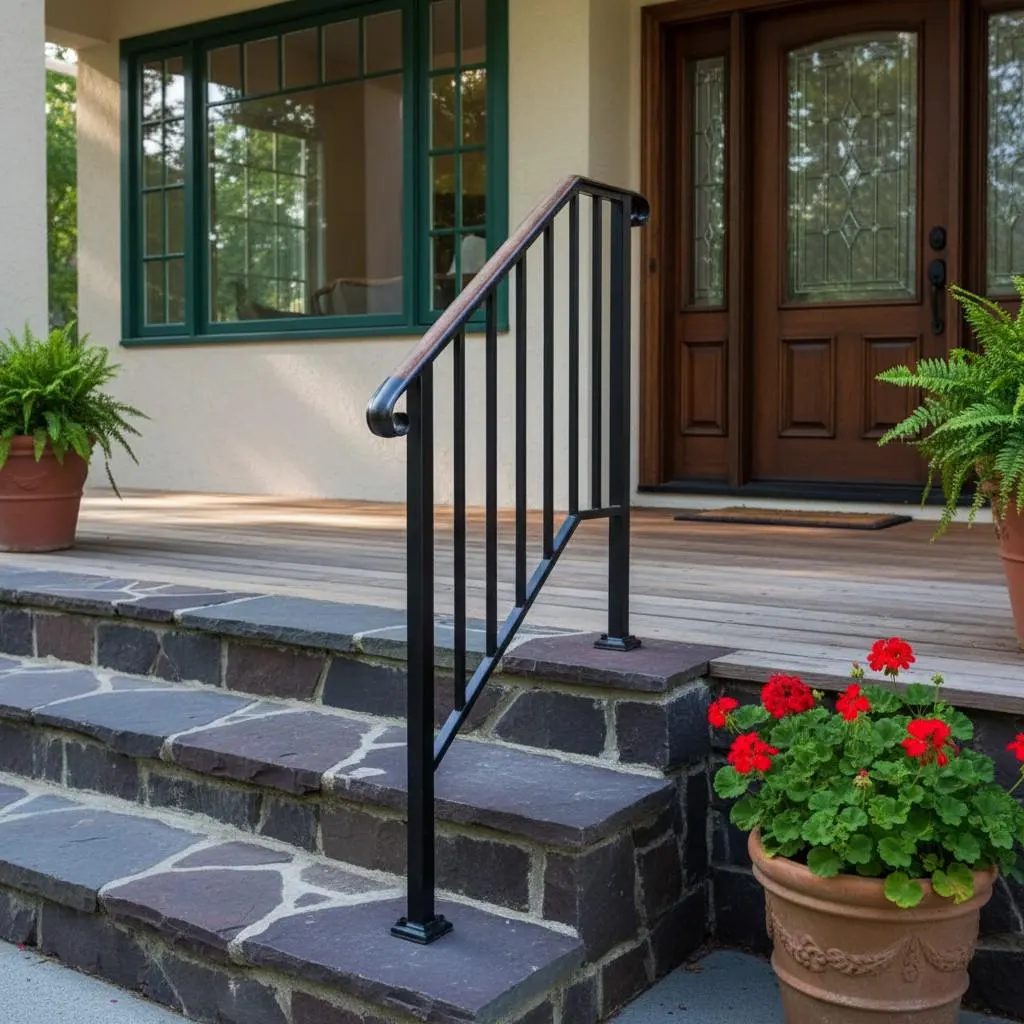 Adjustable Outdoor Stair Handrail for 1–4 Steps
