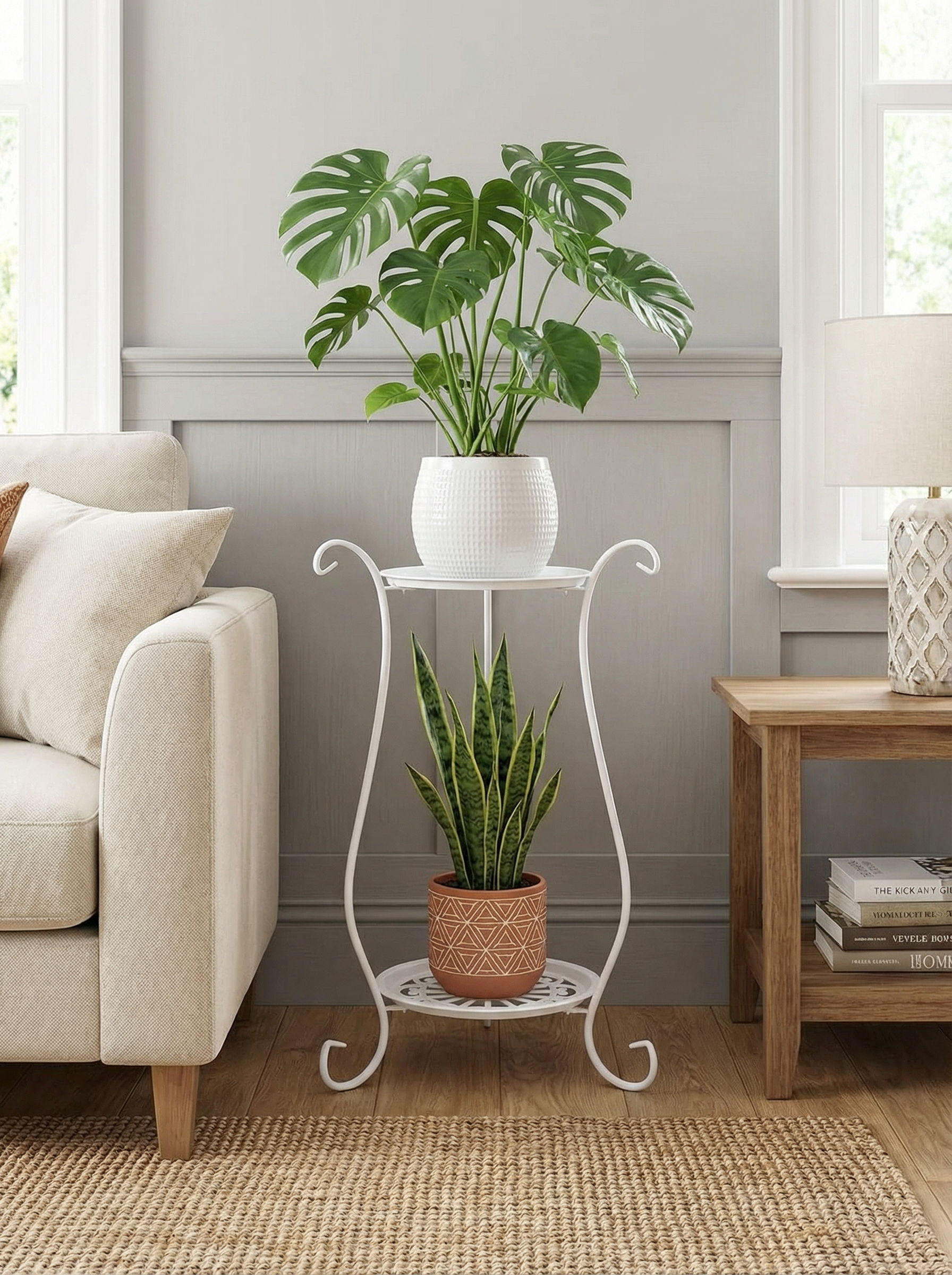 Two-Tier Metal Plant Stand