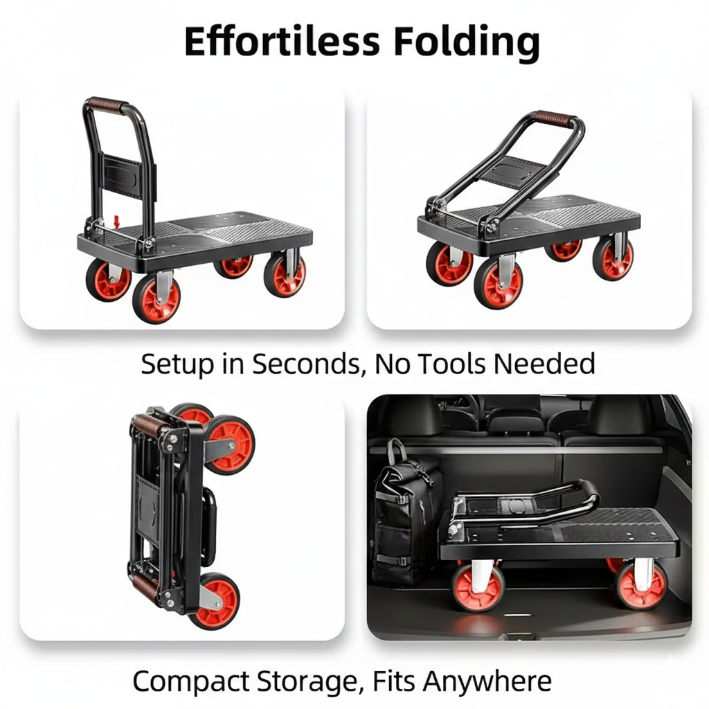 Heavy-Duty Folding Platform Cart – 350/660/820 lb