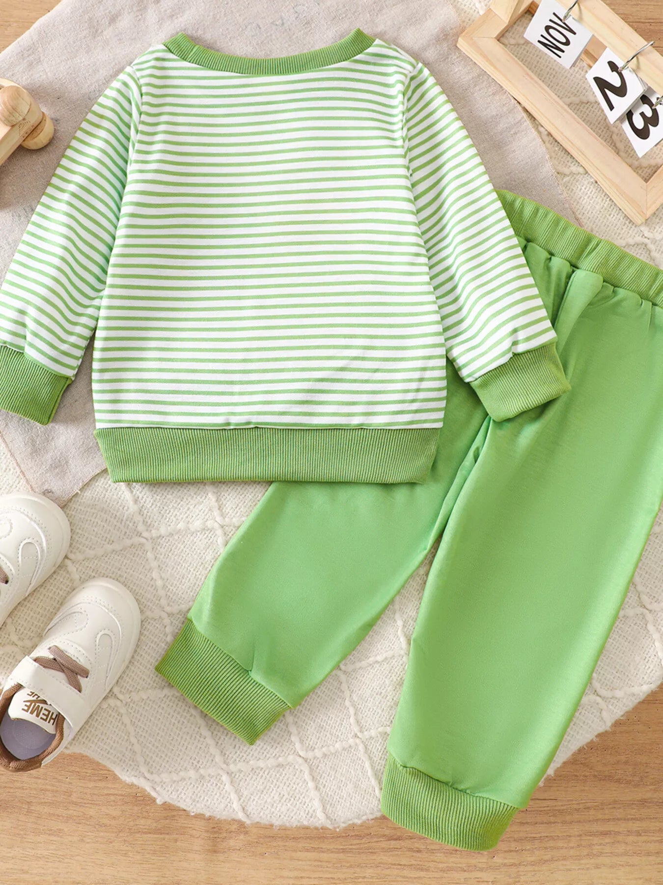 Kids Golf Cart Striped Top & Pants Set