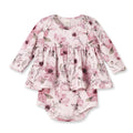 Watercolor Floral Bamboo Skirted Bodysuit
