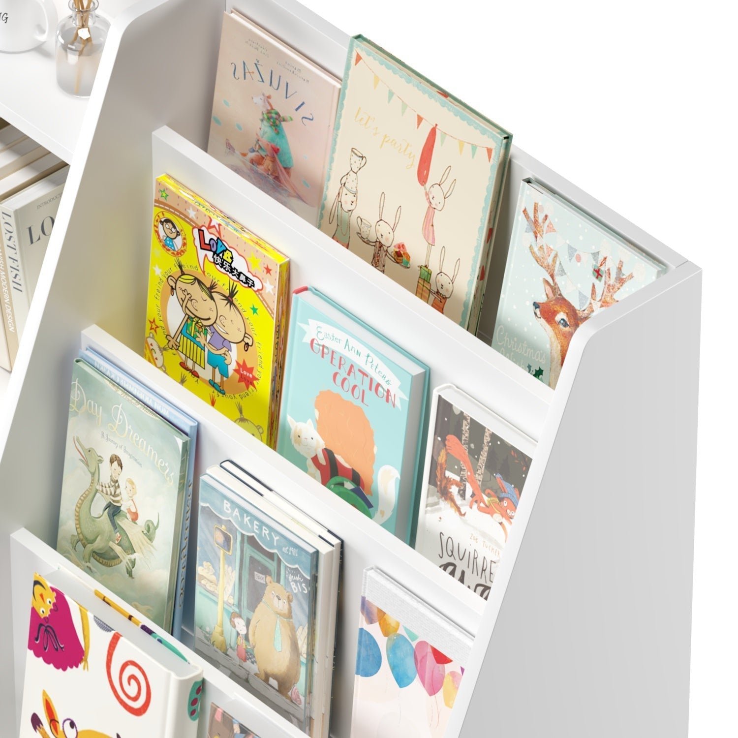 Kids Bookshelf & Toy Organizer – White