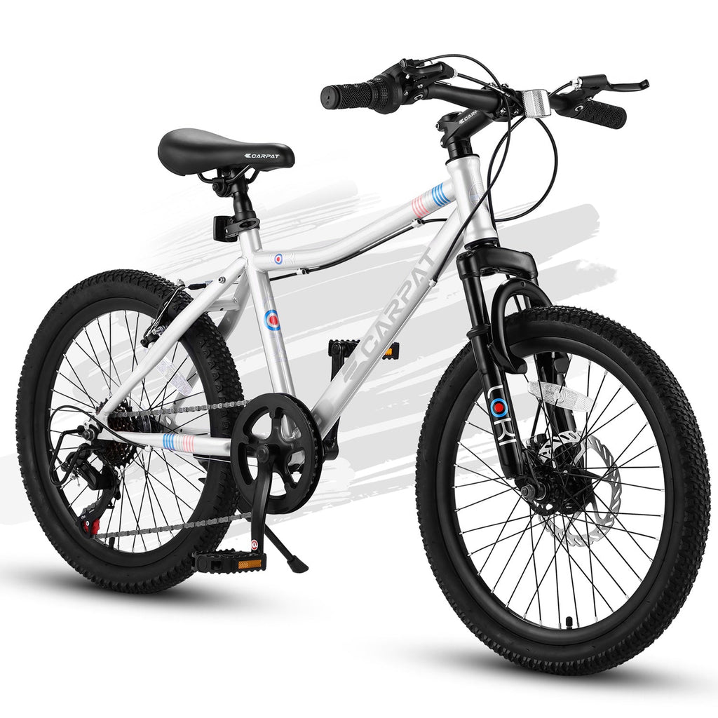 20-Inch Kids 7-Speed Mountain Bike with Front Suspension
