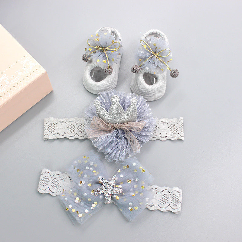 Baby Girl Headband & Sock Accessory Set