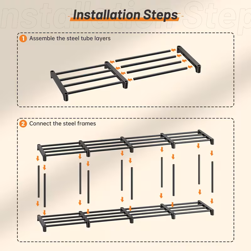 Multi-Tier Shoe Rack with Side Hooks