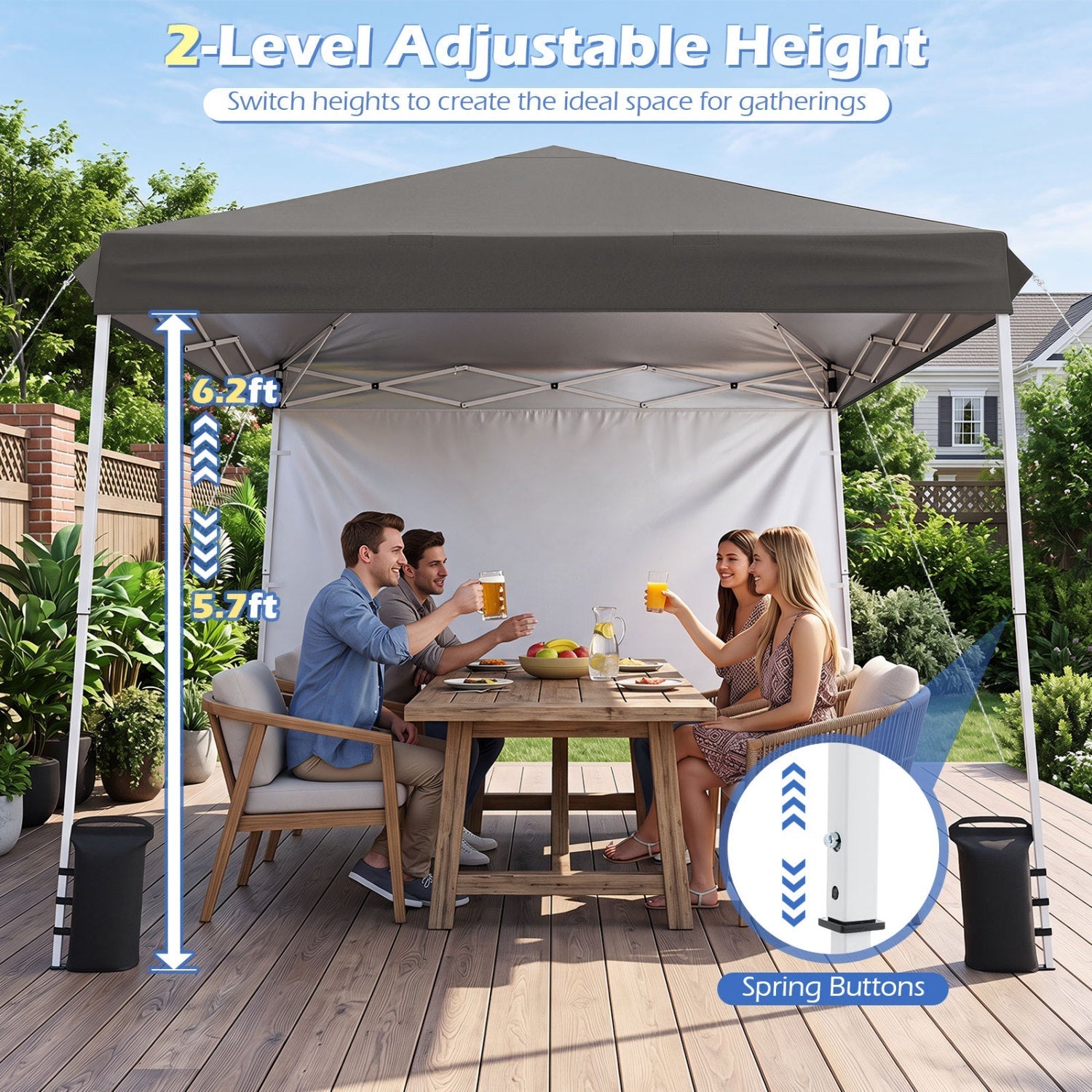 9x9 Pop-Up Canopy Tent with Carry Bag – product view 7