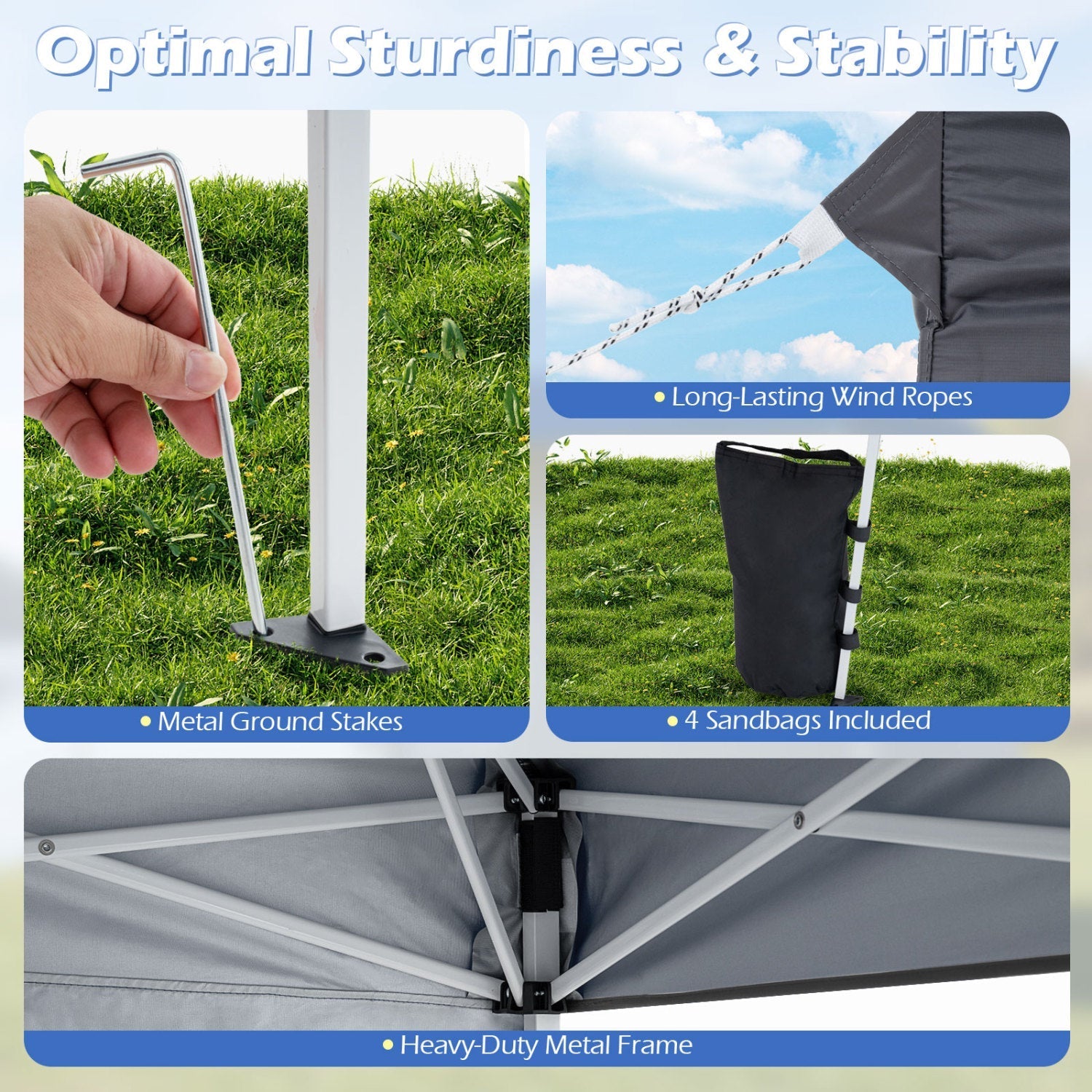 9x9 Pop-Up Canopy Tent with Carry Bag – product view 8