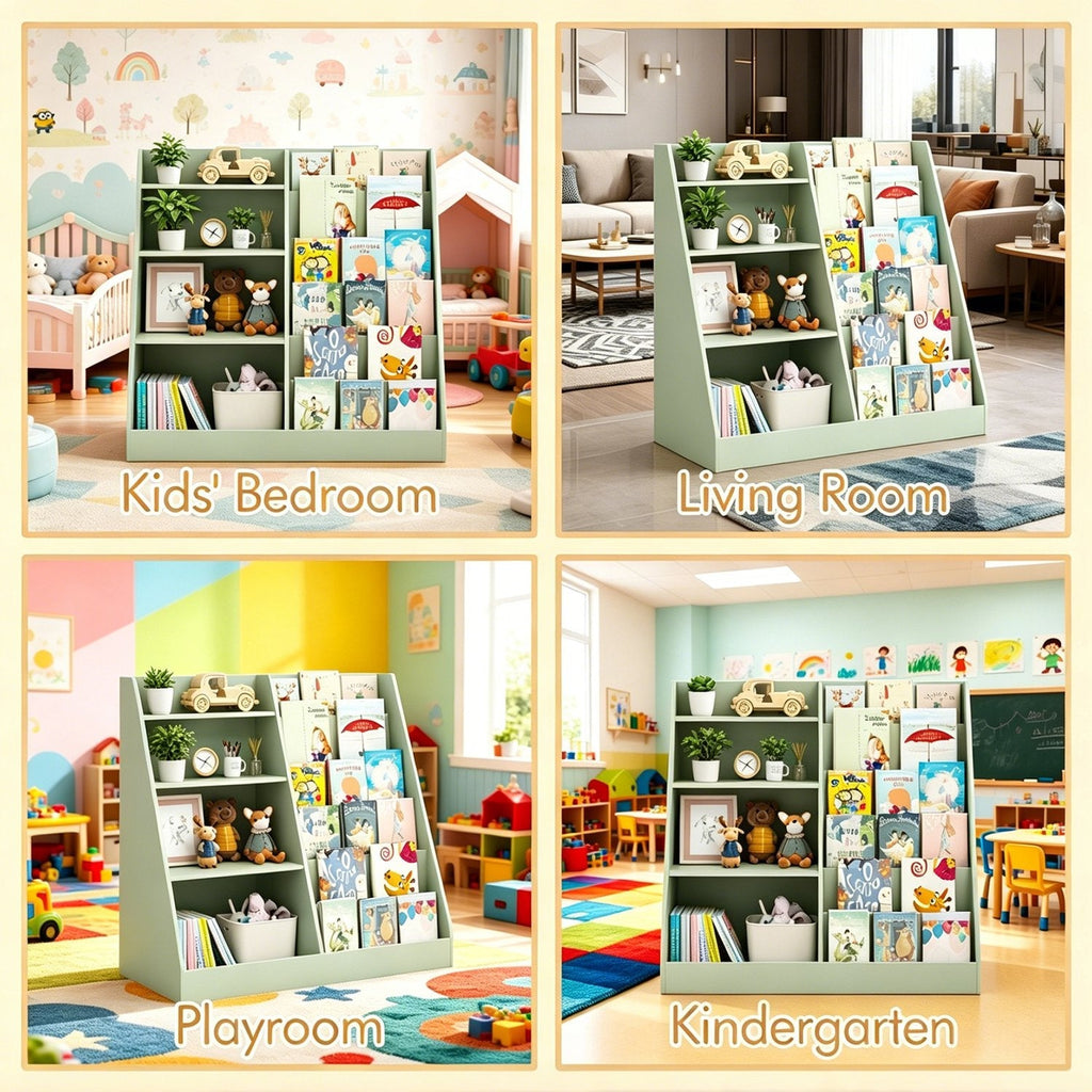 Kids Bookshelf & Toy Storage Organizer – 34.65 in