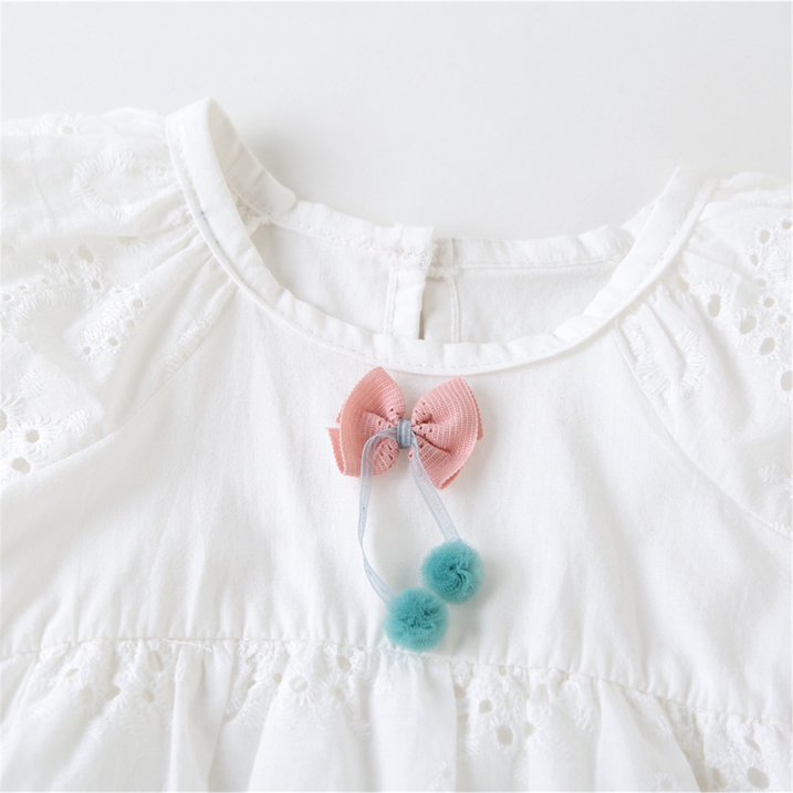 Baby Girl Cotton Romper Dress with Matching Sun Hat