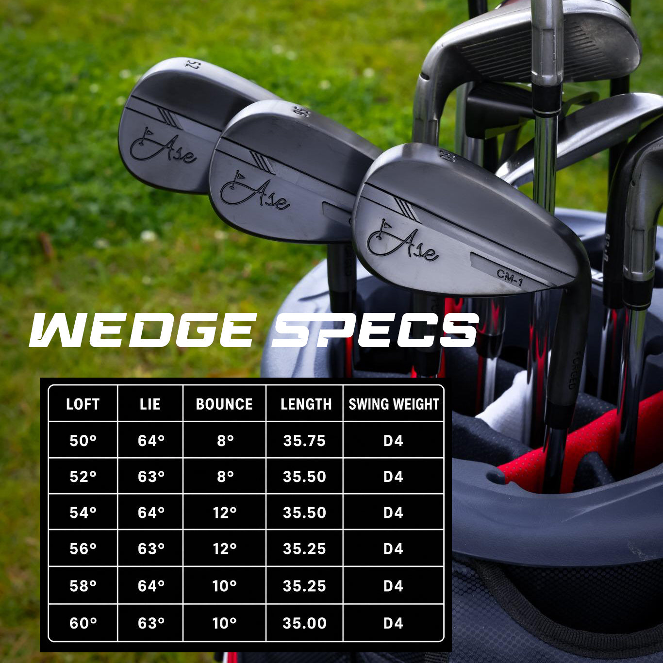 ASE Golf CM-1 Single Wedge – 50°–60°