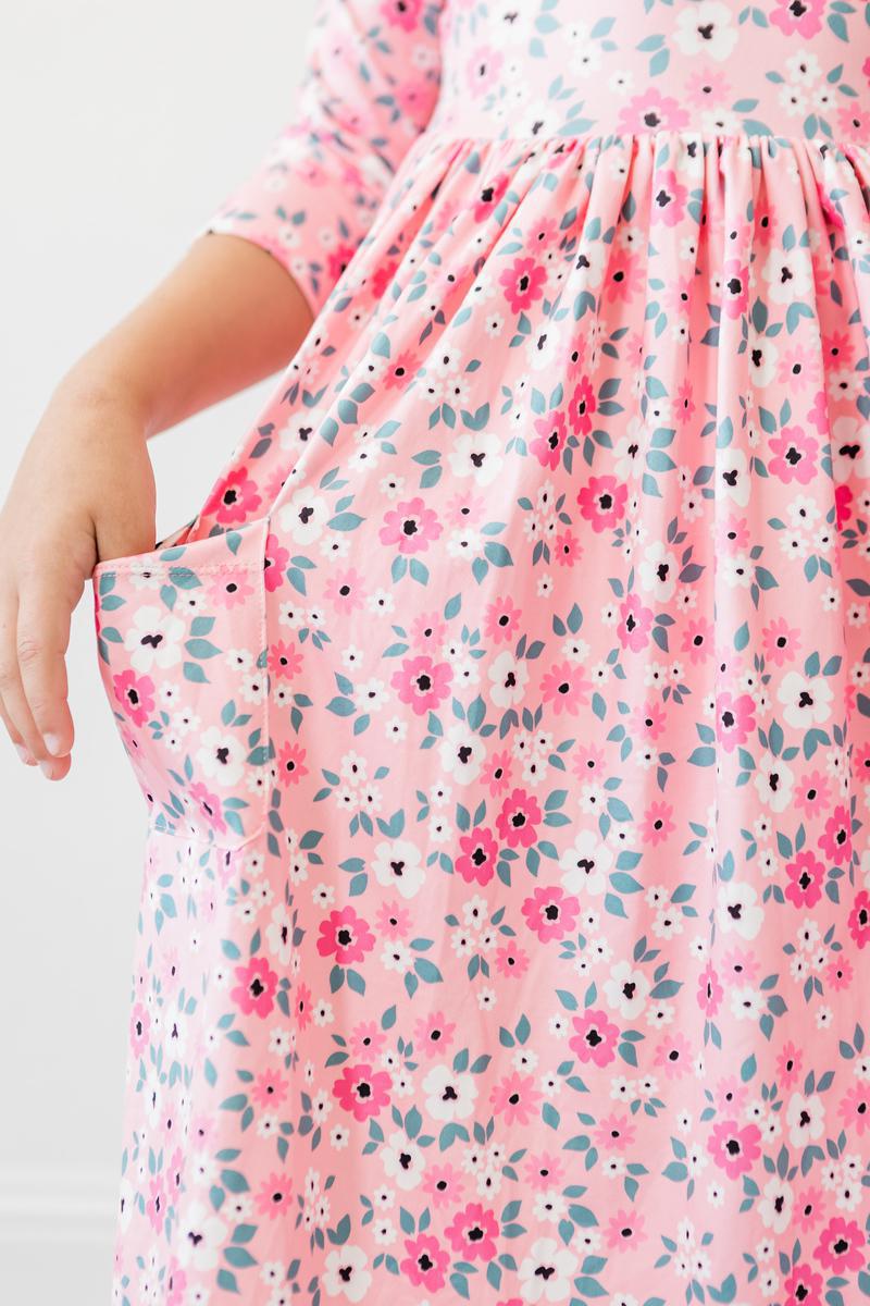 Azalea 3/4-Sleeve Pocket Twirl Dress