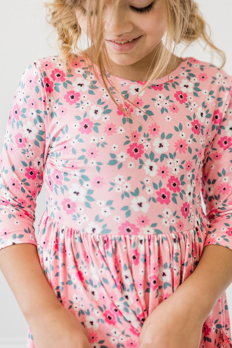 Azalea 3/4-Sleeve Pocket Twirl Dress