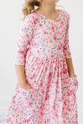 Azalea 3/4-Sleeve Pocket Twirl Dress