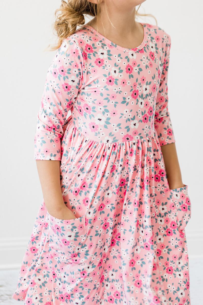 Azalea 3/4-Sleeve Pocket Twirl Dress