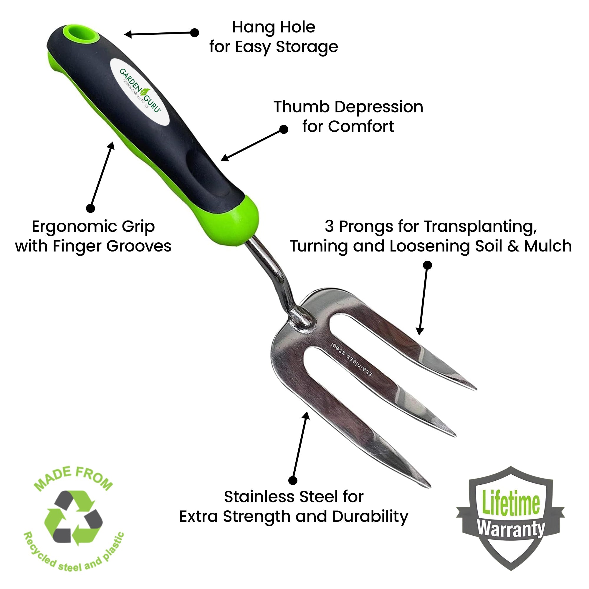 3-Piece Garden Weeding Tool Set – product view 2