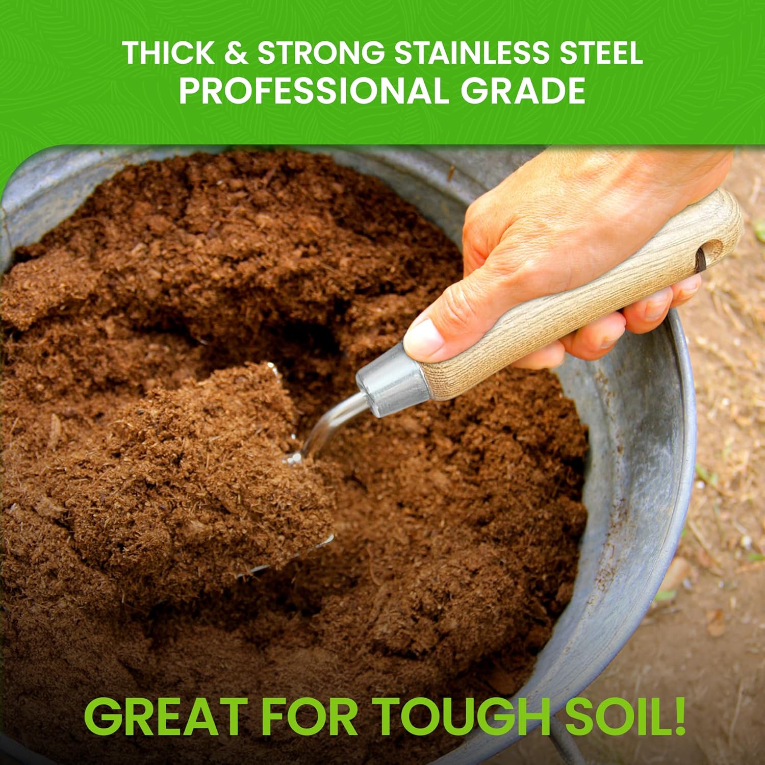 3-Piece Stainless Steel Garden Tool Set – product view 3