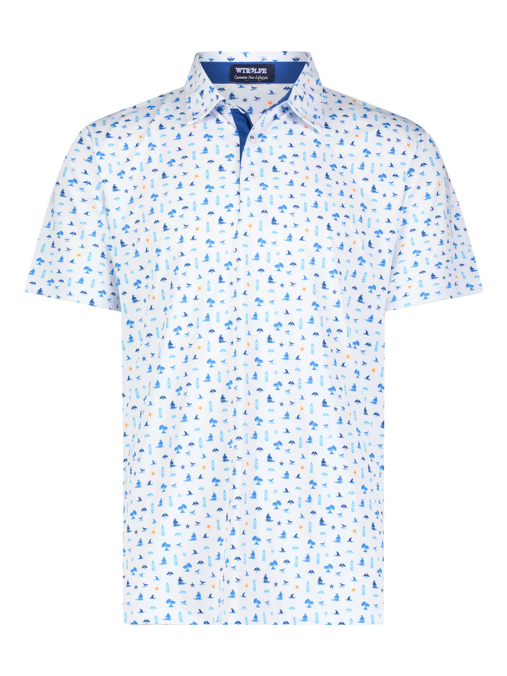 Beachside Performance Golf Polo – White