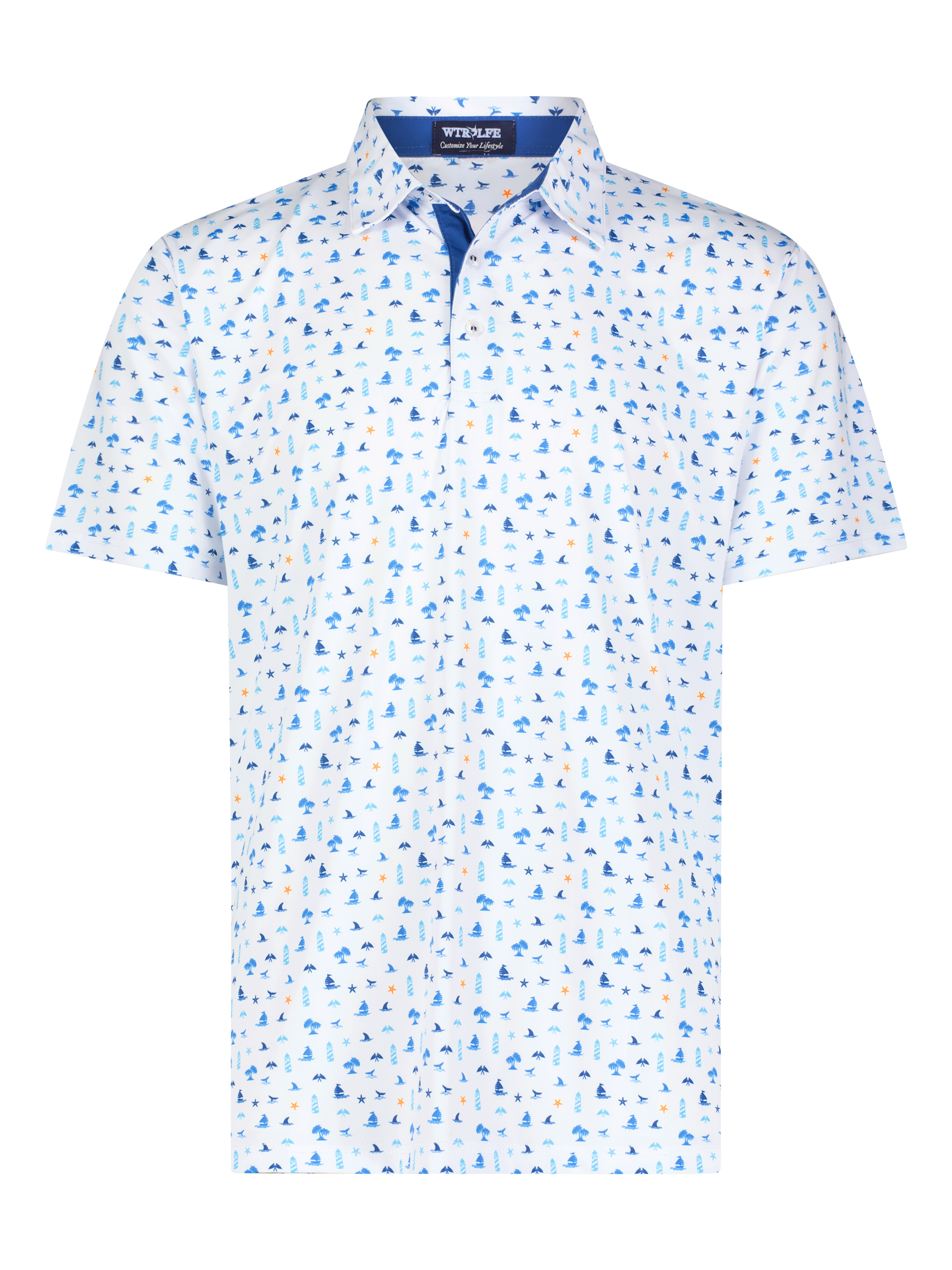 Beachside Performance Golf Polo – White