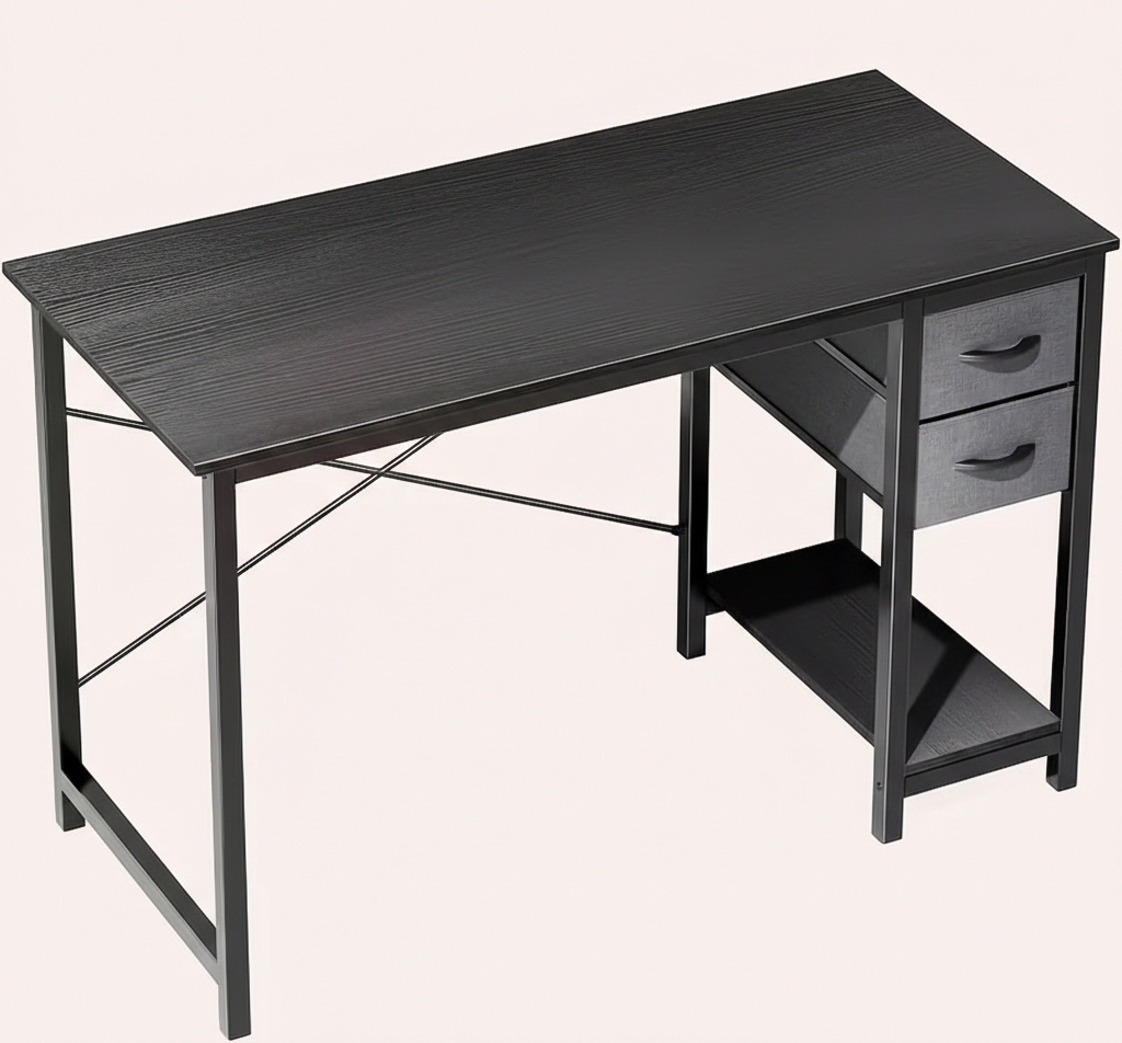 40/47" Computer Desk with Fabric Drawers