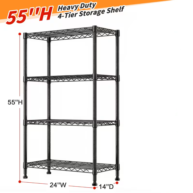 Adjustable Multi-Tier Wire Shelving Rack