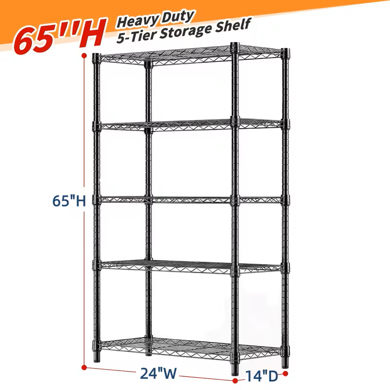 Adjustable Multi-Tier Wire Shelving Rack