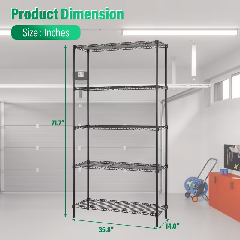 Adjustable Multi-Tier Wire Shelving Rack