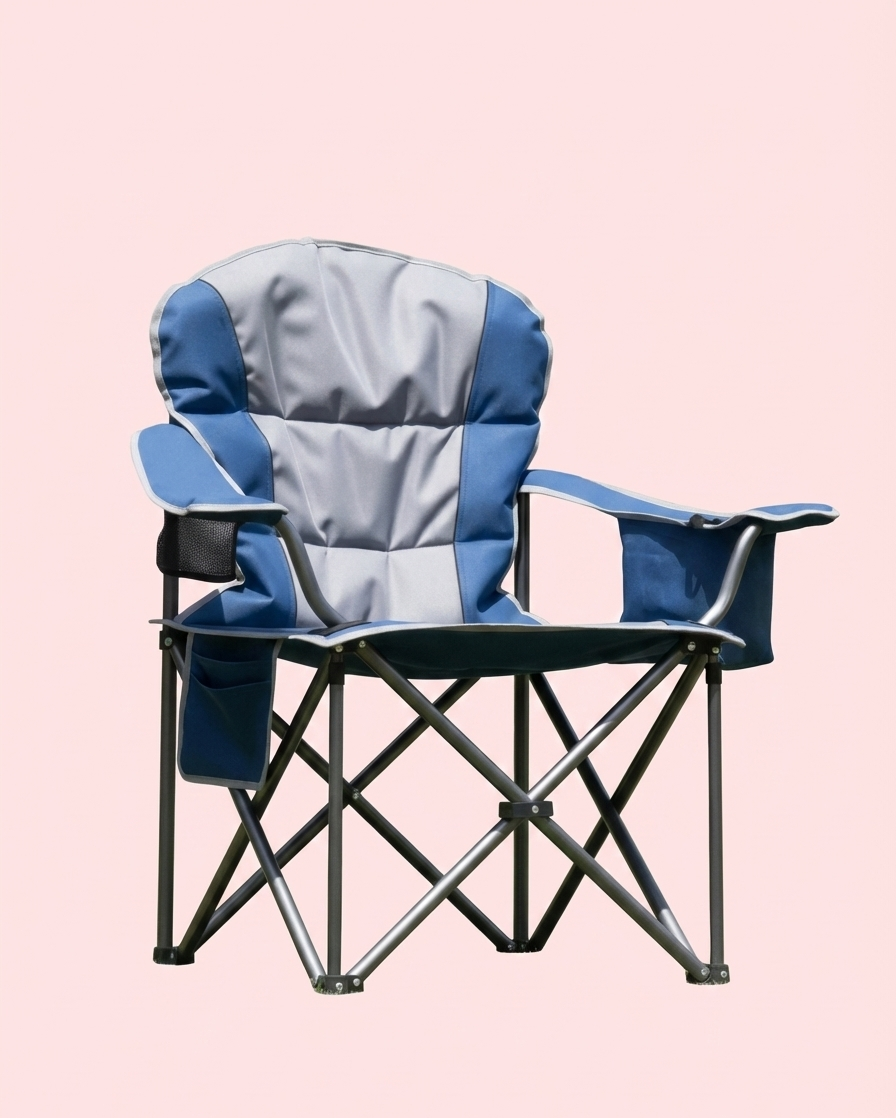 500 lb Folding Camping Chair with Cooler Bag