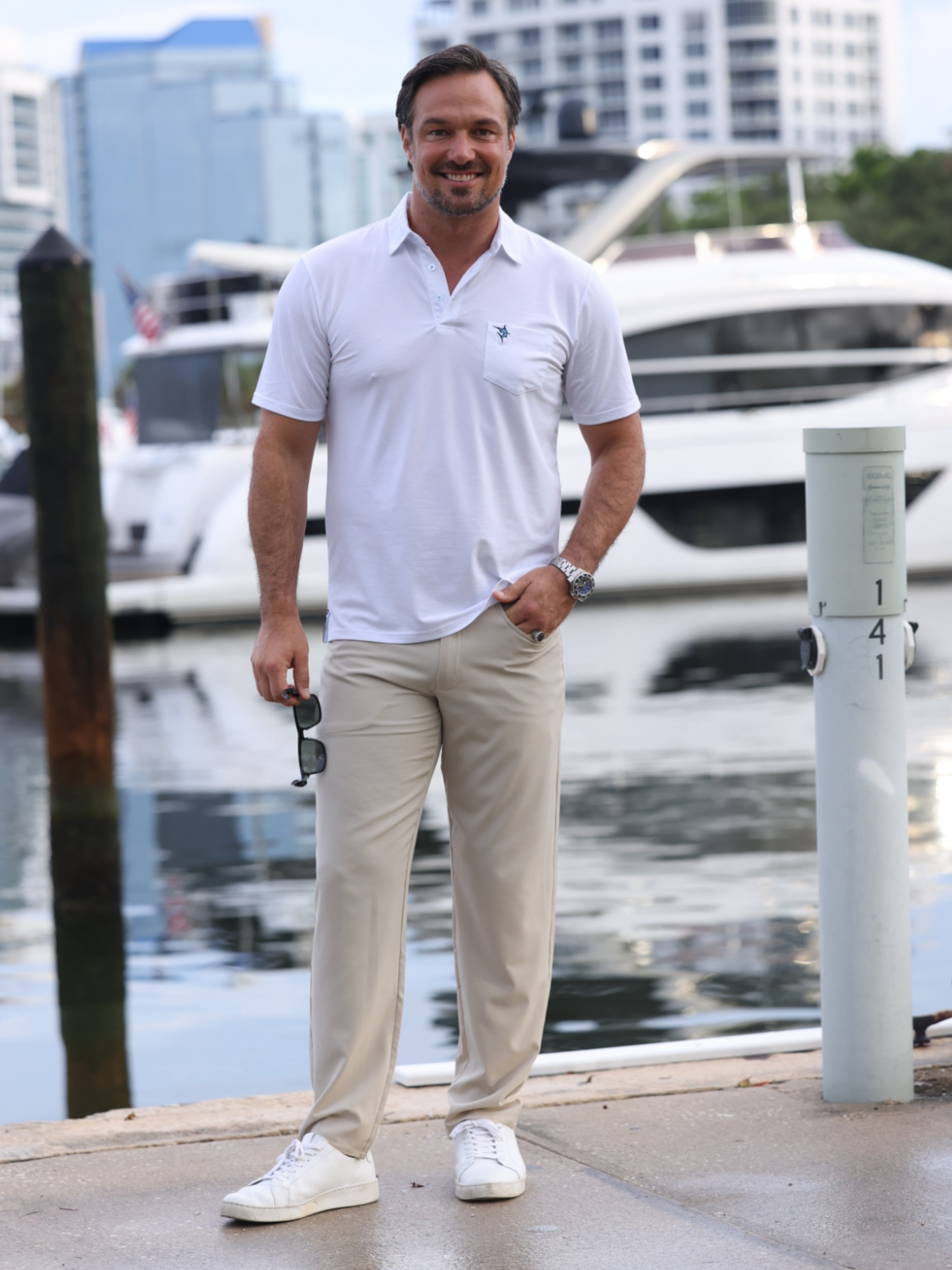 Charleston Golf Polo – White