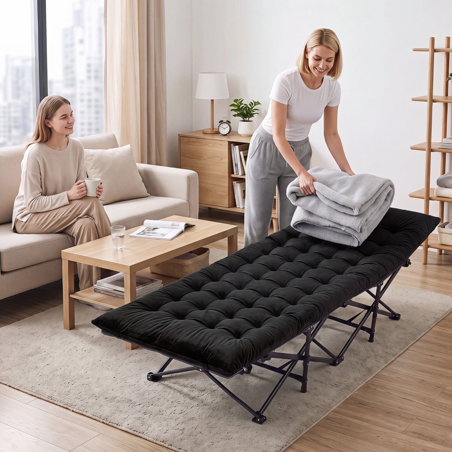 Padded Folding Camping Cot with Carry Bag – product view 14