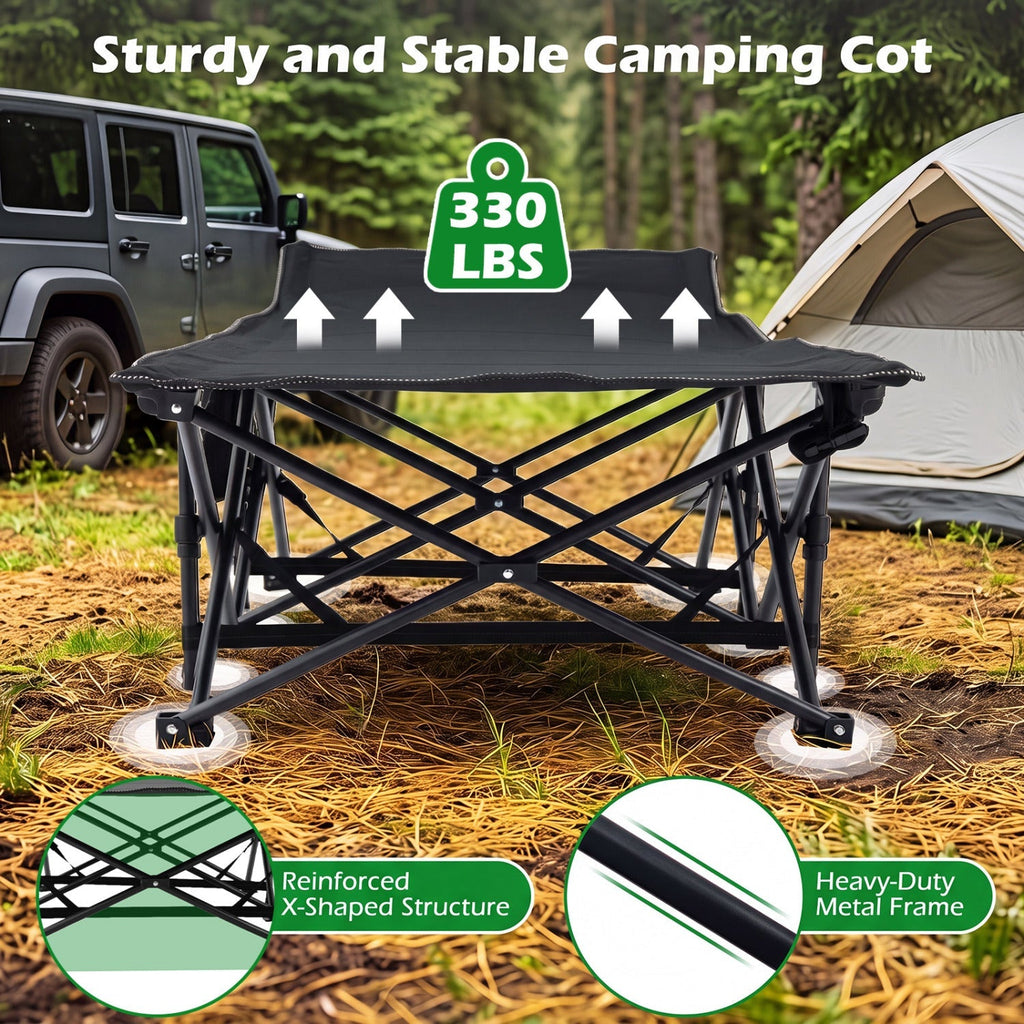 Padded Folding Camping Cot with Carry Bag – product view 16
