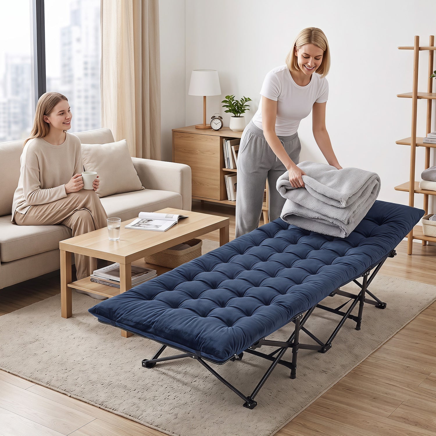 Padded Folding Camping Cot with Carry Bag – product view 6