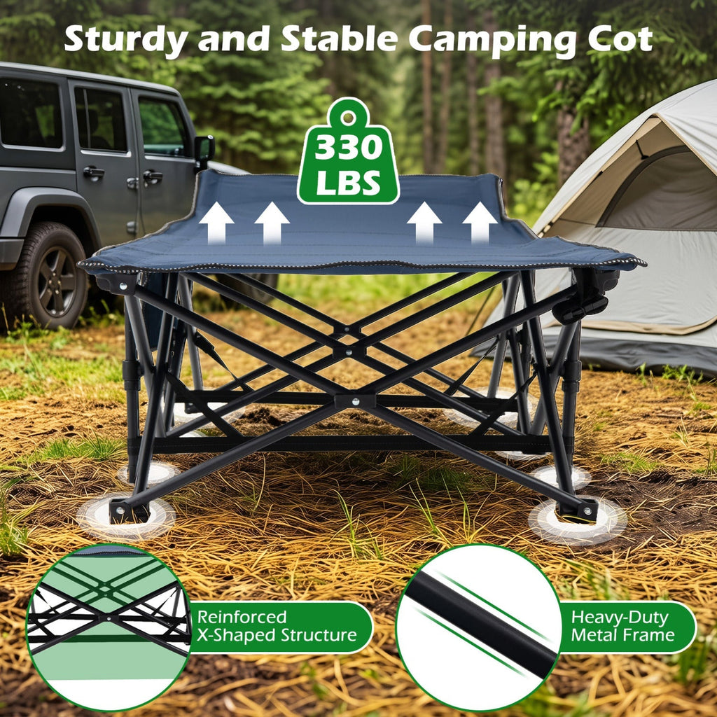 Padded Folding Camping Cot with Carry Bag – product view 8