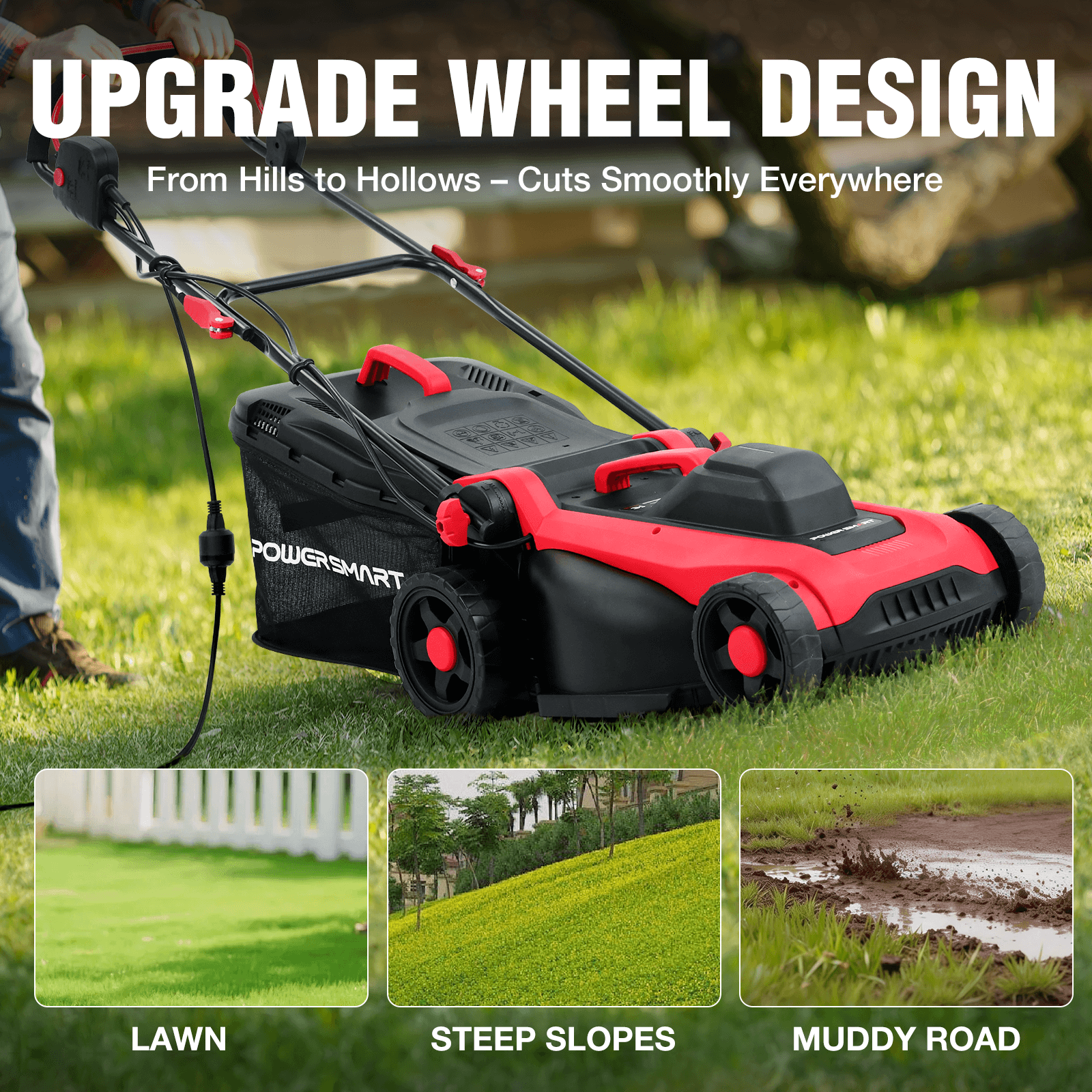 14" 15A Corded Push Lawn Mower - DB8015