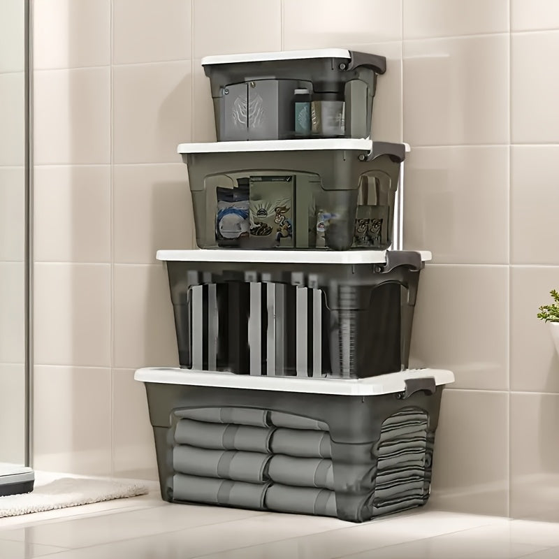 4-Piece Stackable Clear Storage Box Set