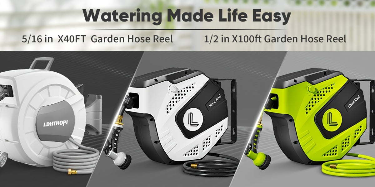 Retractable Wall-Mounted Garden Hose Reel
