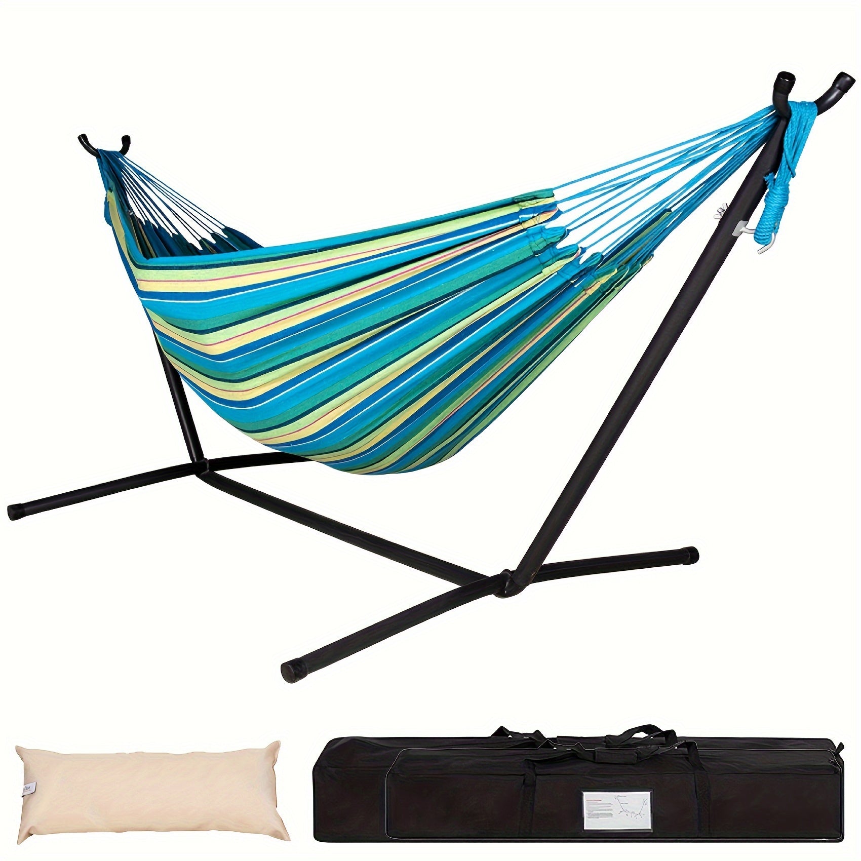 Heavy-Duty Double Hammock with Steel Stand