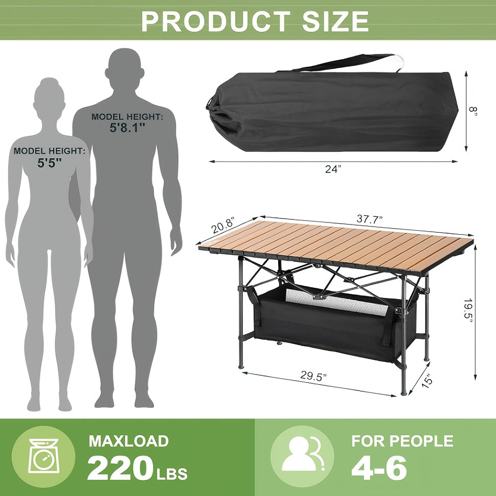 Adjustable Folding Camping Table for 4–6