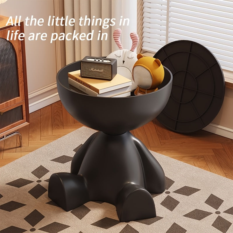 Bear-Shaped Side Table with Storage