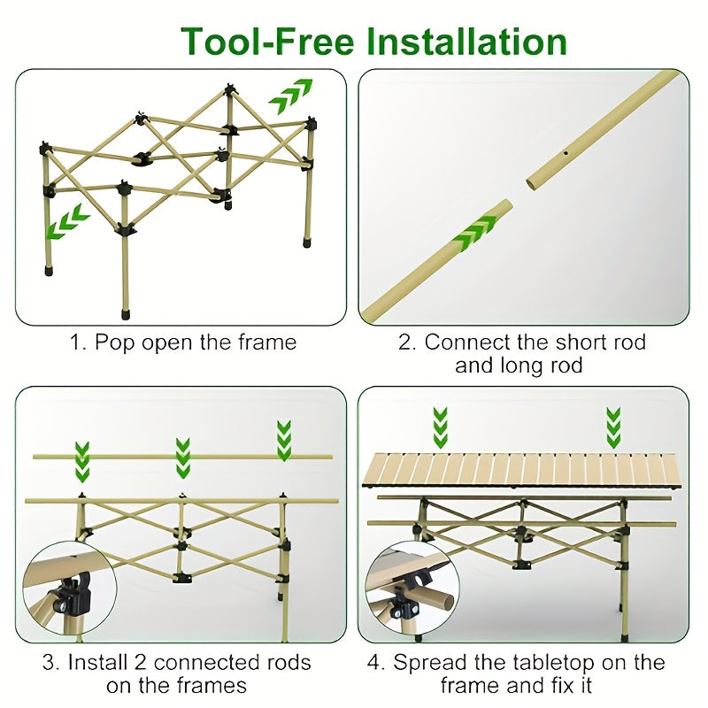 Adjustable Folding Camping Table for 4–6