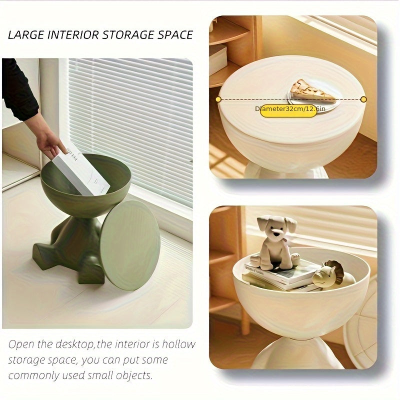 Bear-Shaped Side Table with Storage