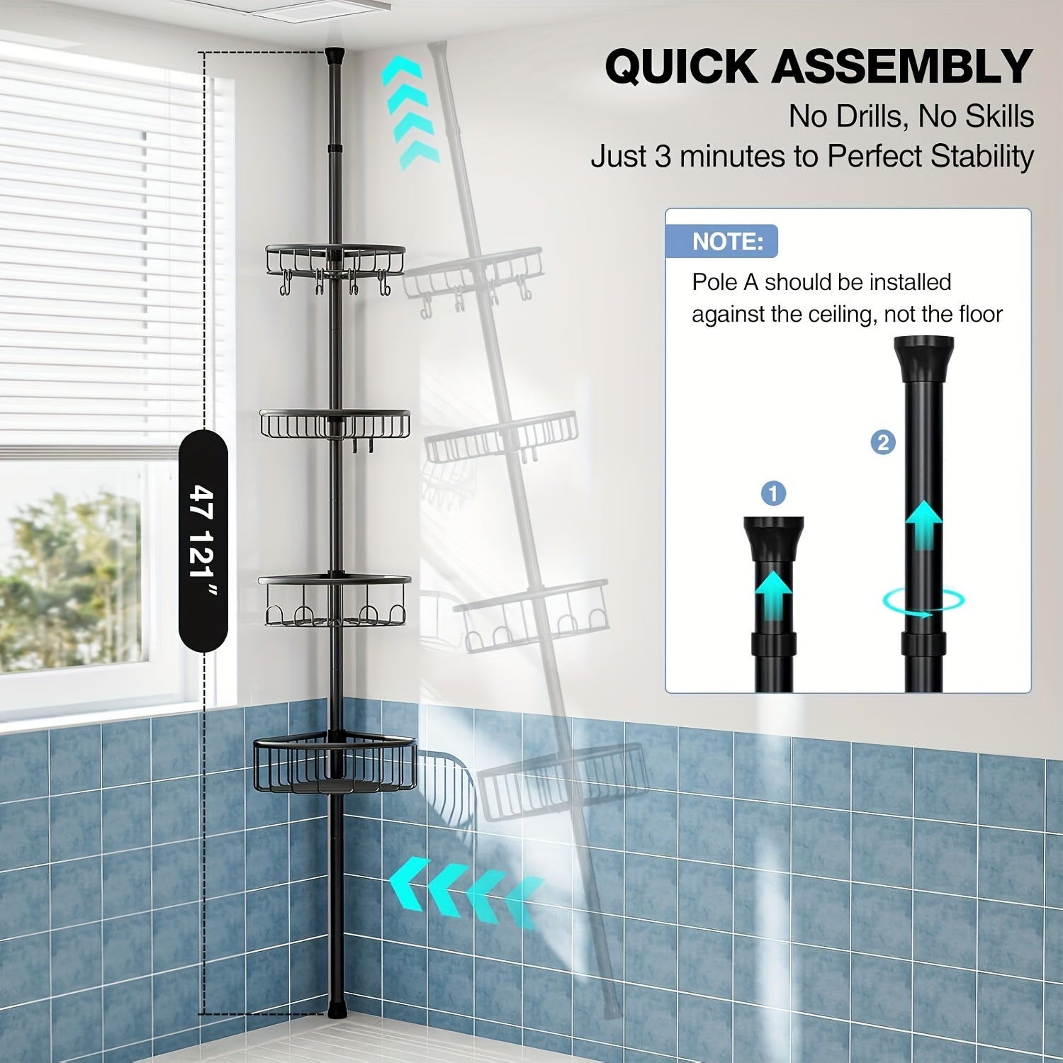 4-Tier Corner Shower Organizer