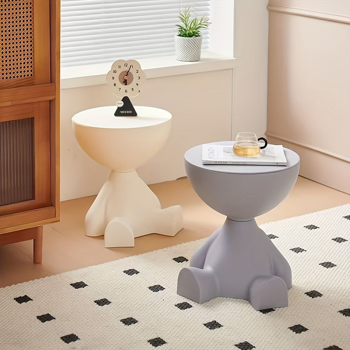 Bear-Shaped Side Table with Storage