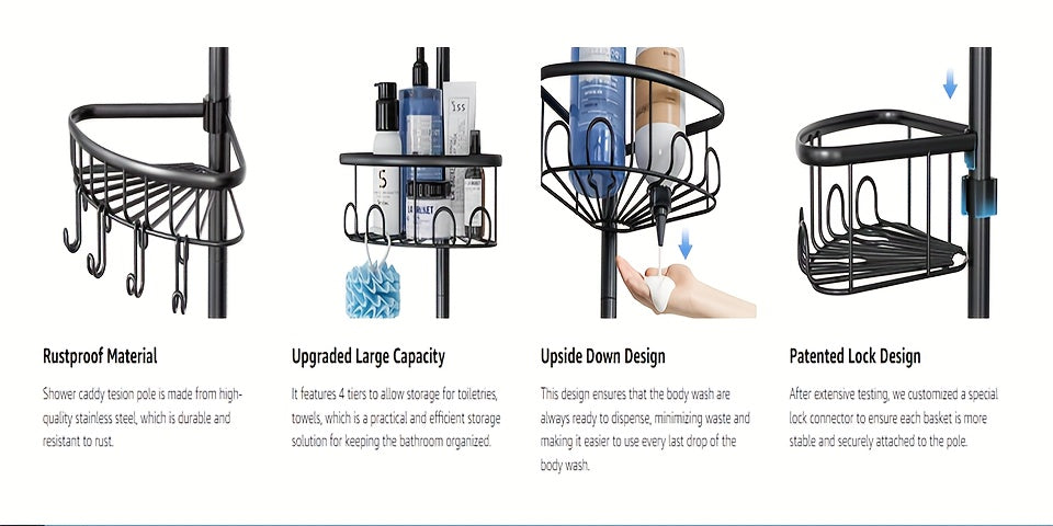 4-Tier Corner Shower Organizer