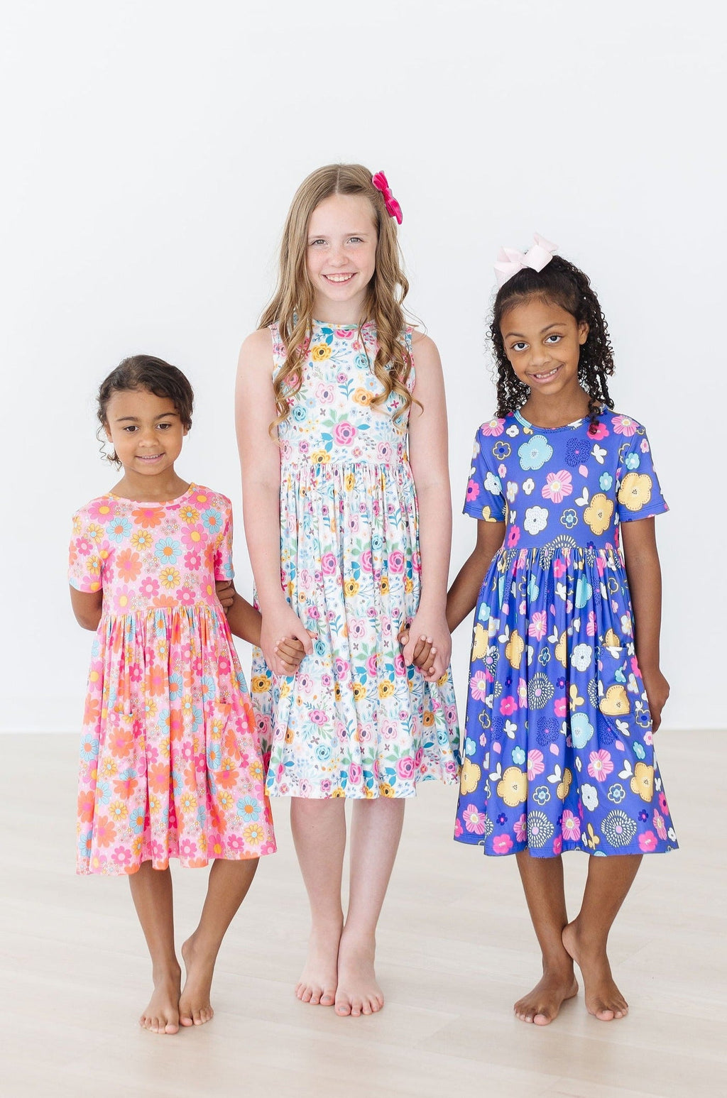Floral Frenzy Short-Sleeve Pocket Twirl Dress