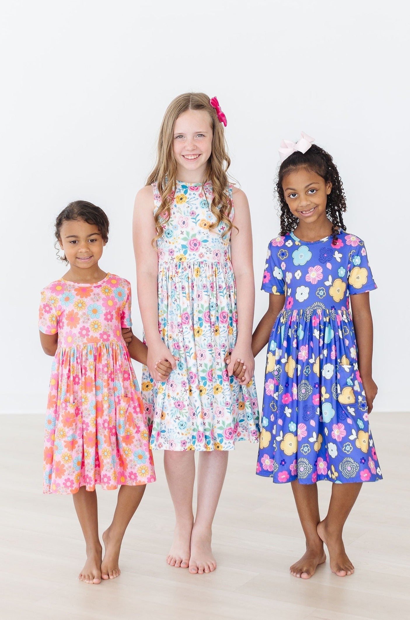 Floral Frenzy Short-Sleeve Pocket Twirl Dress