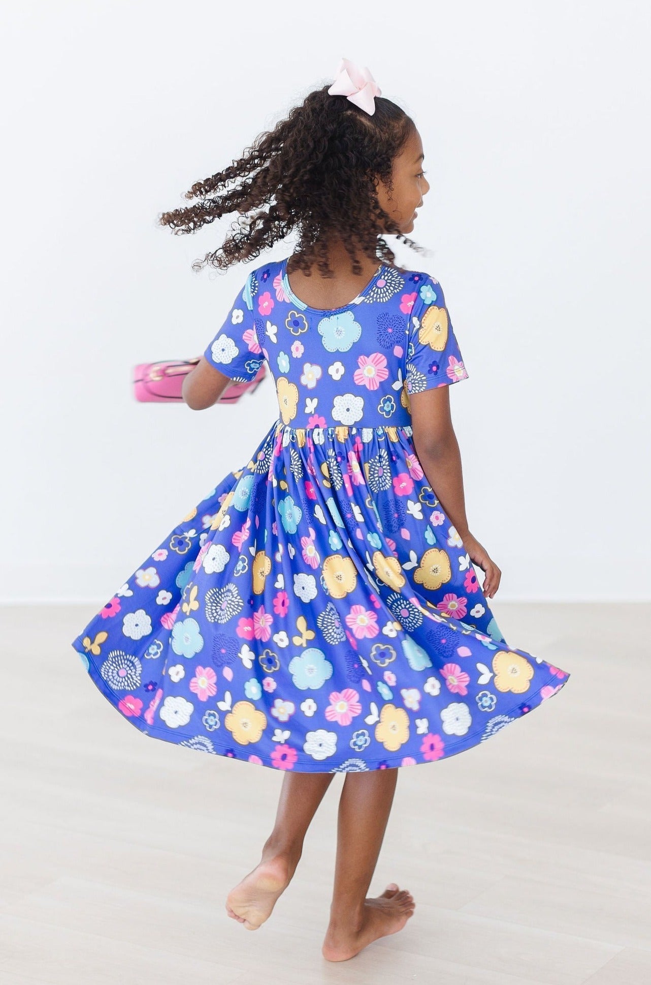 Floral Frenzy Short-Sleeve Pocket Twirl Dress