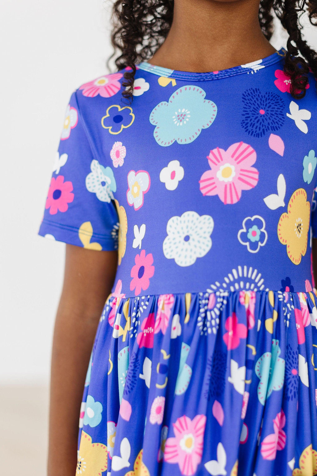 Floral Frenzy Short-Sleeve Pocket Twirl Dress